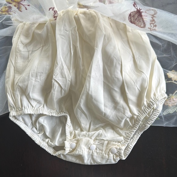 Floral Embroidered Dress - Cream and Multicolor - Picture 4 of 7